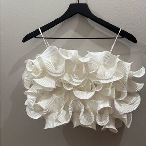 DO+BE Ivory Ruffled Top